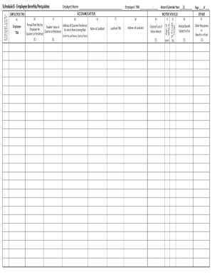 Schedule B - Employee Benefits/Perquisites