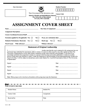 Assignment Cover Sheet