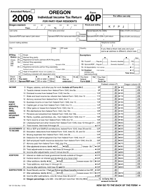Oregon 2009 Individual Income Tax Return