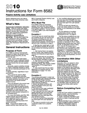 Instructions for Form 8582 (2010)