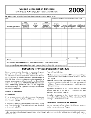 Oregon Depreciation Schedule