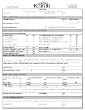 Tattoo and Body Piercing Consent Form