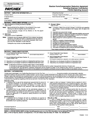 Flexible Spending Account Election Form