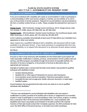 Florida ADA Accommodation Request Form