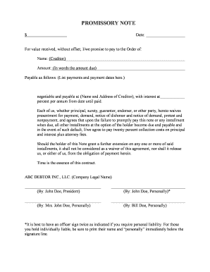 Promissory Note Agreement