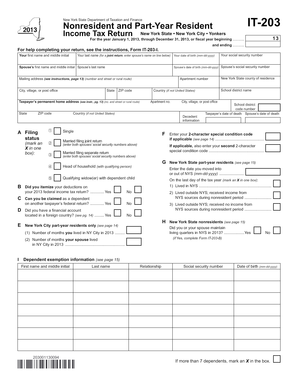 New York State Nonresident and Part-Year Resident Income Tax Return