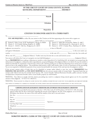 Citation to Discover Assets to a Third Party