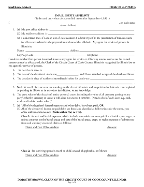 Illinois Small Estate Affidavit