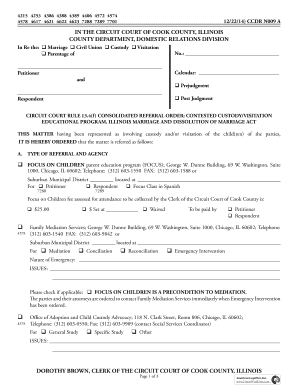 Illinois Contested Custody/Visitation Referral Order