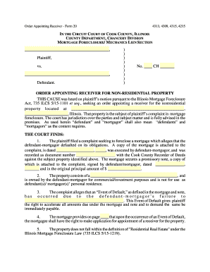 Order Appointing Receiver - Form 20