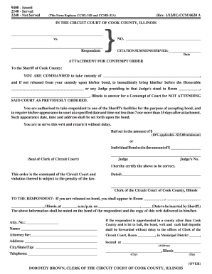 Citation Summons for Contempt of Court
