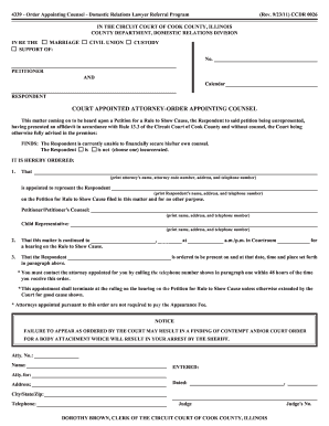 Order Appointing Counsel - Domestic Relations