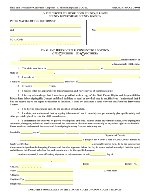 Fillable Online Final and Irrevocable Consent to Adoption This form Fax ...