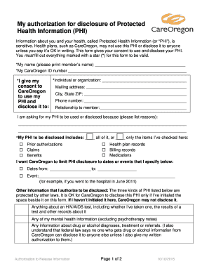 Authorization to Disclose Protected Health Information