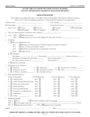Mediator Report Form