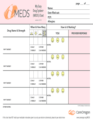 Medication Tracking Chart