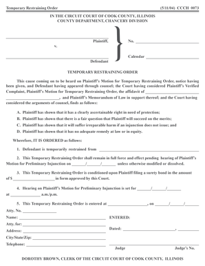 Temporary Restraining Order