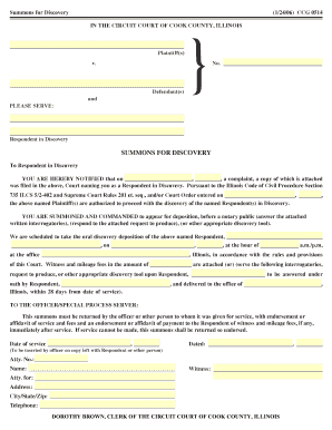 Summons for Discovery