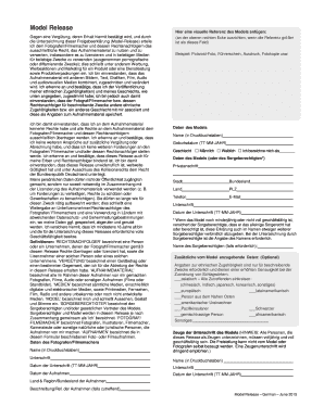 Model Release – German – June 2015