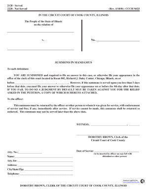Summons in Mandamus