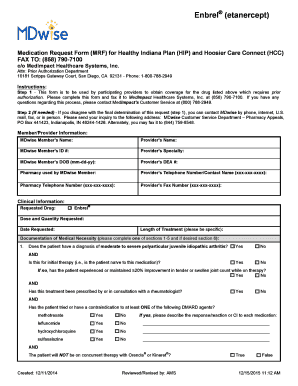 Enbrel Medication Request Form