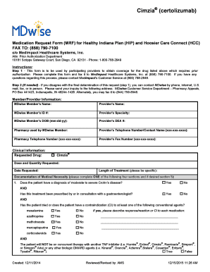 Cimzia Medication Request Form