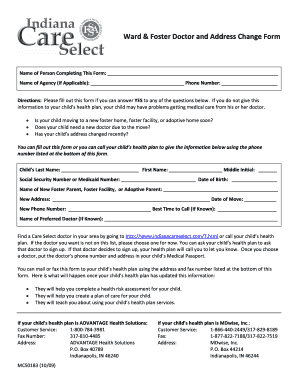 Doctor and Address Change Form