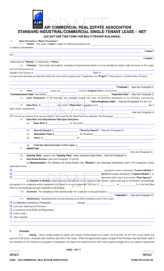 air commercial real estate association standard industrial commercial single tenant lease