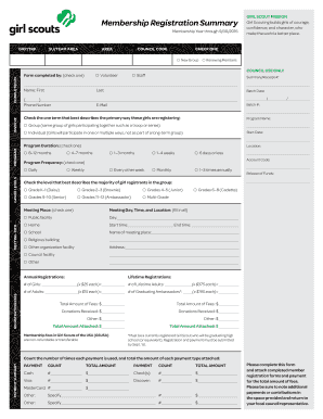 Girl Scouts Membership Registration Form