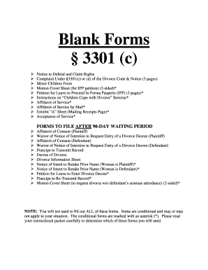 Pennsylvania Divorce Complaint Form