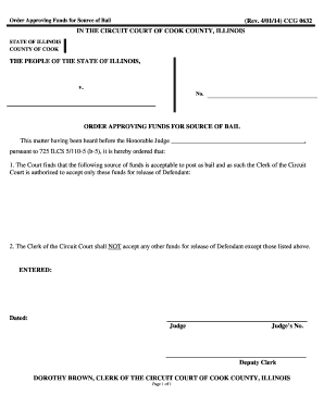 Order Approving Funds for Source of Bail