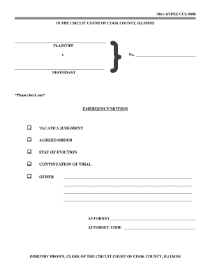 Cook County Circuit Court Motion Form