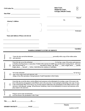 Georgia Summons and Service of Process Form