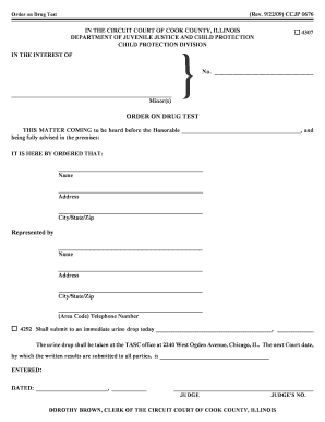 Order on Drug Test