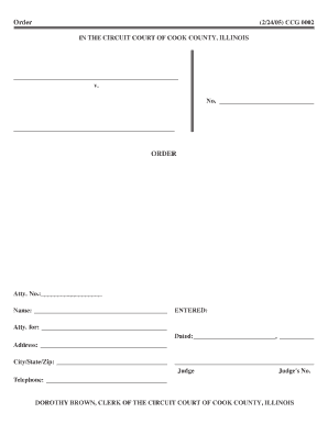 Circuit Court Order Form