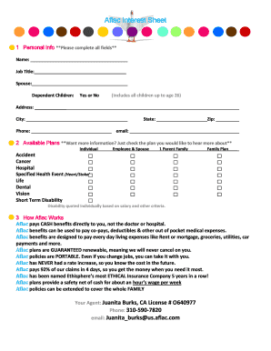 Aflac Interest Sheet