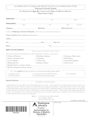 Authorization to Disclose Protected Health Information