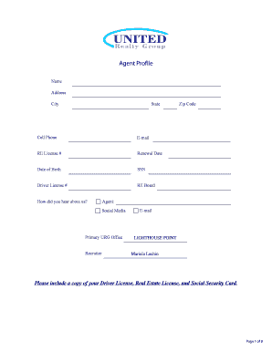 Real Estate Agent Application Form