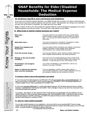 SNAP Medical Expense Deduction Form