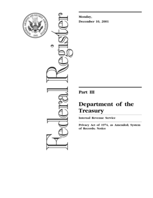 IRS Privacy Act System of Records Notice