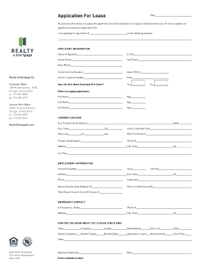 Application For Lease