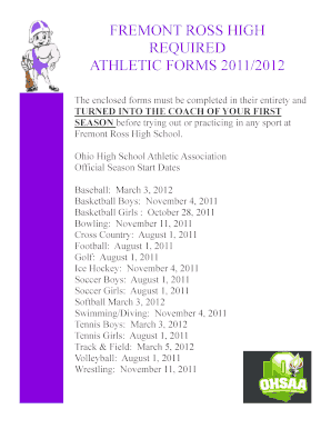 Ohio High School Athletic Association Preparticipation Physical Evaluation Form