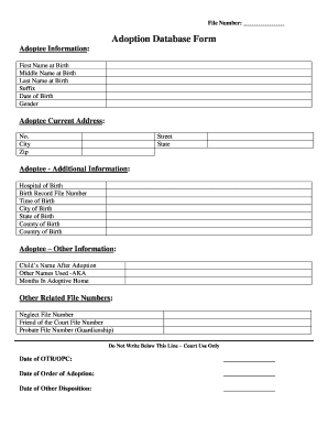 Adoption Database Form