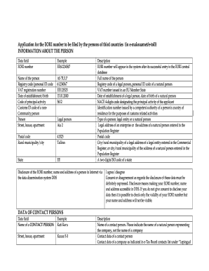 EORI Number Application for Third Country Persons