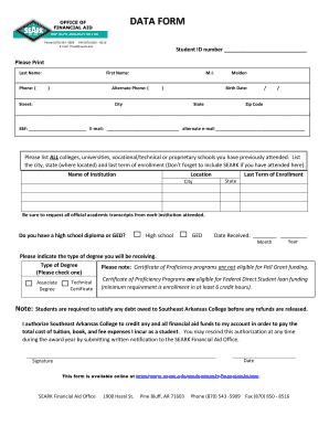 SEARK Financial Aid Application Form