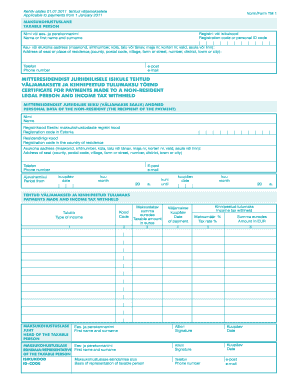 Estonia Non-Resident Payment Certificate