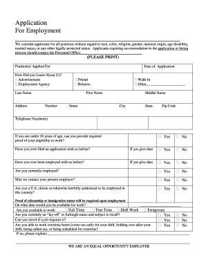 Employment Application Form