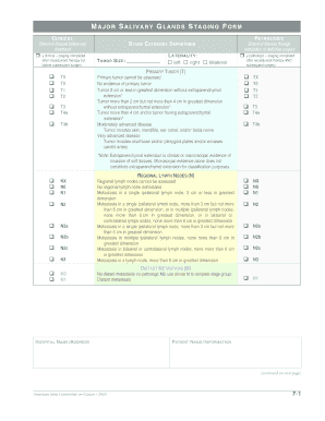 Major Salivary Glands Staging Form