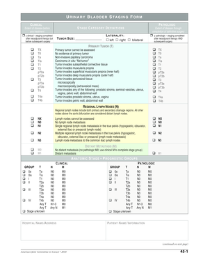 Urinary Bladder Staging Form