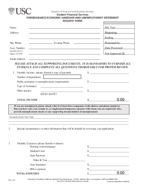 Student Loan Deferment Request Form